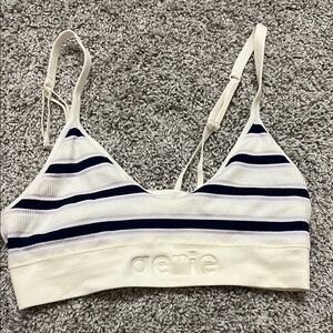 NWT Aerie Striped Bralette in White and Navy